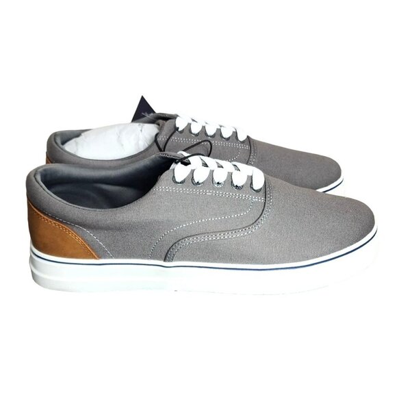 M Chaps Grey Canvas Lace-Up Low Cut Dress/Casual Shoes – Size 10 Versatile Men's - Picture 1 of 11